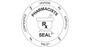 PHARMACISTS SEAL HONOR TRUST CONFIDENCE EMPATHY logo