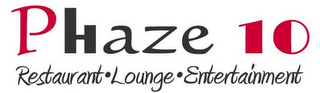 PHAZE 10 RESTAURANT LOUNGE ENTERTAINMENT logo