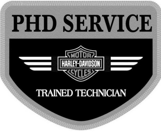 PHD SERVICE HARLEY-DAVIDSON MOTOR CYCLES TRAINED TECHNICIAN logo