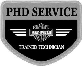 PHD SERVICE HARLEY-DAVIDSON MOTOR CYCLES TRAINED TECHNICIAN logo