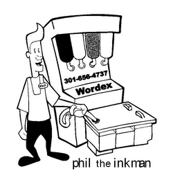 PHIL 301-656-4737 WORDEX PHIL THE INKMAN logo