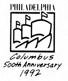 PHILADELPHIA COLUMBUS 500TH ANNIVERSARY 1992 logo