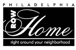 PHILADELPHIA ROW HOME RIGHT AROUND YOUR NEIGHBORHOOD logo