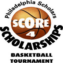 PHILADELPHIA SCHOLARS SCORE 4 SCHOLARSHIPS BASKETBALL TOURNAMENT logo