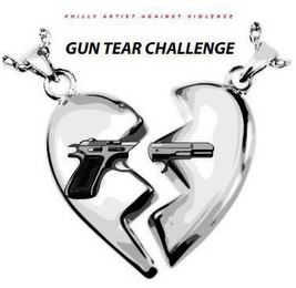 PHILLY ARTIST AGAINST VIOLENCE GUN TEARCHALLENGE logo