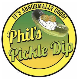 PHIL'S PICKLE DIP IT'S ABNORMALLY GOOD! logo