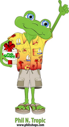 PHIL'S SHOPS .COM, PHIL N. TROPIC WWW.PHILSSHOPS.COM logo