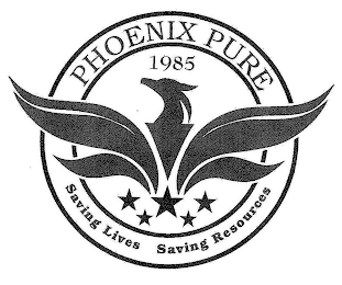PHOENIX PURE 1985 SAVING LIVES SAVING RESOURCES logo