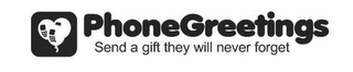 PHONE GREETINGS SEND A GIFT THEY WILL NEVER FORGET logo