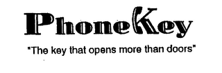 PHONE KEY "THE KEY THAT OPENS MORE THAN DOORS" logo