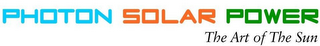 PHOTON SOLAR POWER THE ART OF THE SUN logo