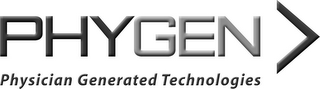 PHYGEN PHYSICIAN GENERATED TECHNOLOGIES logo
