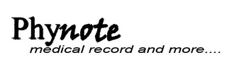PHYNOTE MEDICAL RECORD AND MORE.... logo