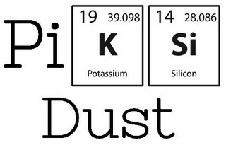 PI K SI DUST 19 39.098 14 28.086 POTASSIUM SILICON logo