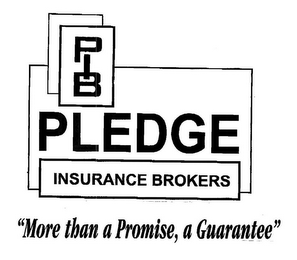 PIB PLEDGE INSURANCE BROKERS "MORE THAN A PROMISE, A GUARANTEE" logo