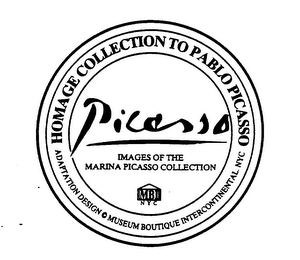 PICASSO HOMAGE COLLECTION TO PABLO PICASSO MUSEUM BOUTIQUE INTERCONTINENTAL NYC (AND OTHER NOTATIONS) logo