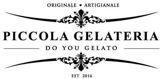 PICCOLA GELATERIA DO YOU GELATO ORIGINALE ARTIGIANALE ET. 2016 logo