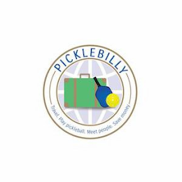 PICKLEBILLY TRAVEL. PLAY PICKLEBALL. MEET PEOPLE. SAVE MONEY logo