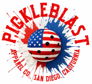 PICKLEBLAST APPAREL CO., SAN DIEGO, CALIFORNIA logo
