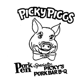 PICKYPIGGS PORKPEN SPECIALTY: PICKY'S PORK BAR B-Q logo