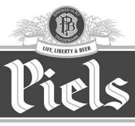 PIELS BREWED IN NY · TRADEMARK · LIFE, LIBERTY & BEER logo