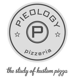 PIEOLOGY P PIZZERIA THE STUDY OF KUSTOMPIZZA logo