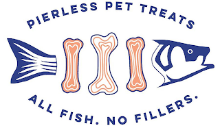 PIERLESS PET TREATS ALL FISH. NO FILLERS. logo