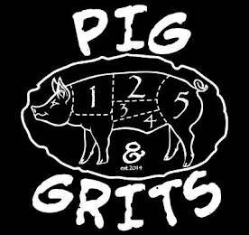 PIG & GRITS 12345 EST. 2014 logo