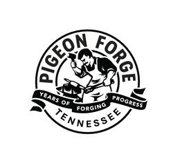 PIGEON FORGE TENNESSEE YEARS OF FORGING PROGRESS logo