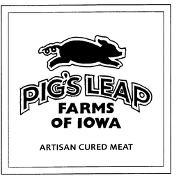 PIG'S LEAP FARMS OF IOWA ARTISAN CURED MEAT logo