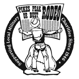 PIKES PEAK OR BUST RODEO SUPPORTING LOCAL MILITARY CHARITIES SINCE 1946 logo