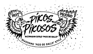 PIKOS PIKOSOS HOT PICOSO SAZONADOR ESTILO "PICO DE GALLO" SEASONING "PICO DE GALLO" STYLE logo