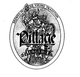 PILLAGE LAGER BREWED IN THE VIKING TRADITION logo