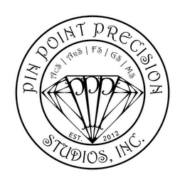 PIN POINT PRECISION STUDIOS, INC. ACS ARS FS GS MS EST. 2012 PPP logo