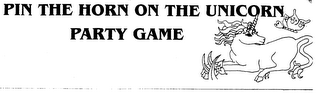 PIN THE HORN ON THE UNICORN PARTY GAME logo