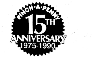 PINCH-A-PENNY 15TH ANNIVERSARY 1975-1990 logo