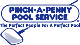 PINCH·A·PENNY POOL SERVICE THE PERFECT PEOPLE FOR A PERFECT POOL logo