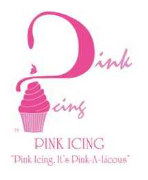 PINK ICING PINK ICING "PINK ICING, IT'S PINK-A-LICOUS" logo