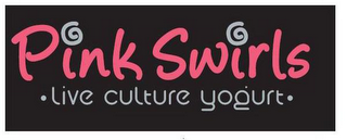 PINK SWIRLS · LIVE CULTURED YOGURT · logo