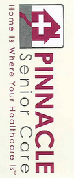 PINNACLE SENIOR CARE HOME IS WHERE YOUR HEALTHCARE IS logo