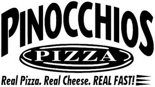 PINOCCHIOS PIZZA REAL PIZZA. REAL CHEESE. REAL FAST! logo