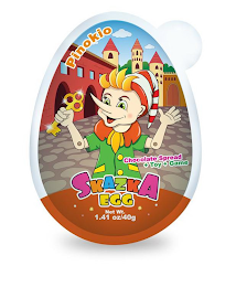 PINOKIO CHOCOLATE SPREAD + TOY + GAME SKAZKA EGG NET WT. 1.41 OZ/40G logo