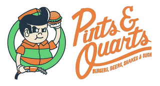 PINTS & QUARTS BURGERS, BEERS, SHAKES & SUCH logo
