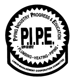 P.I.P.E. PIPING INDUSTRY PROGRESS & EDUCATION PLUMBING HEATING PIPING LABOR-MANAGEMENT COOPERATION COMMITTEE logo