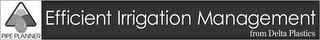 PIPE PLANNER EFFICIENT IRRIGATION MANAGEMENT FROM DELTA PLASTICS logo