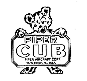 PIPER CUB PIPER AIRCRAFT CORP. VERO BEACH, FL. U.S.A. logo