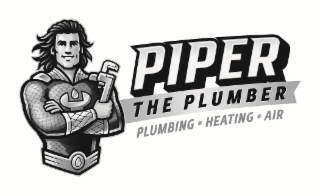 PIPER THE PLUMBER PLUMBING HEATING AIR logo
