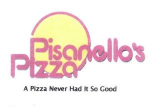 PISANELLO'S PIZZA A PIZZA NEVER HAD IT SO GOOD logo