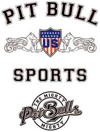 PIT BULL US SPORTS THE MIGHTY MIGHTY PIT BULLS logo