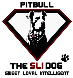 PITBULL THE SLI DOG SWEET LOYAL INTELLIGENT logo